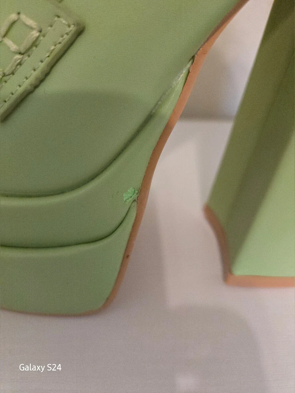 Women's Platform Loafers in Light Green